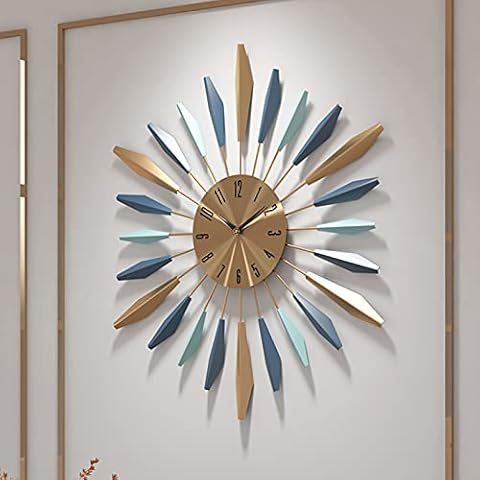 TickTime Large Wall Clock Metal Decorative, 70 CM Mid Century Silent Non-Ticking Big Clocks, Modern Home Decorations for Living Room,Bedroom,Dining Room Cover