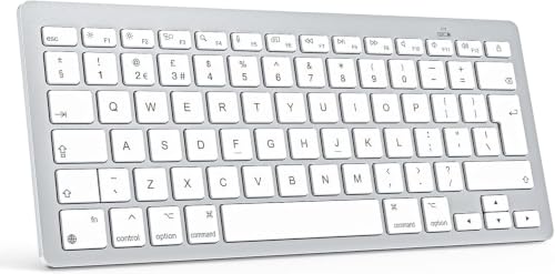 Image of OMOTON Bluetooth Keyboard for Mac, QWERTY UK Layout, Silver