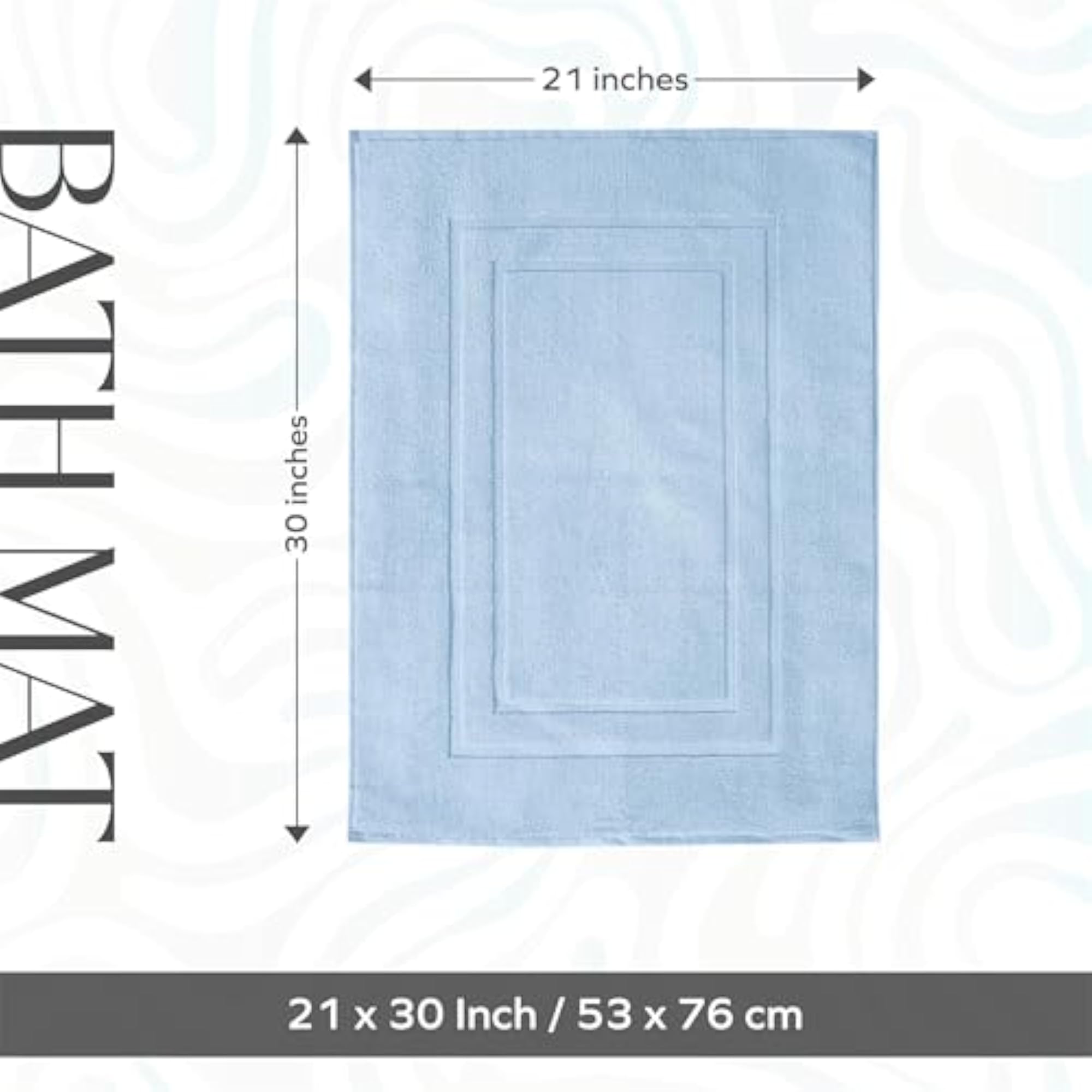 2 Piece Towel Like Bath Mats, 100% Cotton Terry