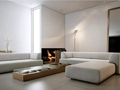 lepni.me Wall stickers Fireplace With Burning Log Fire Holiday Wall Decal Decoration Firewoods Flames Photorealistic Art Poster (Medium Log Fire) - Image 3
