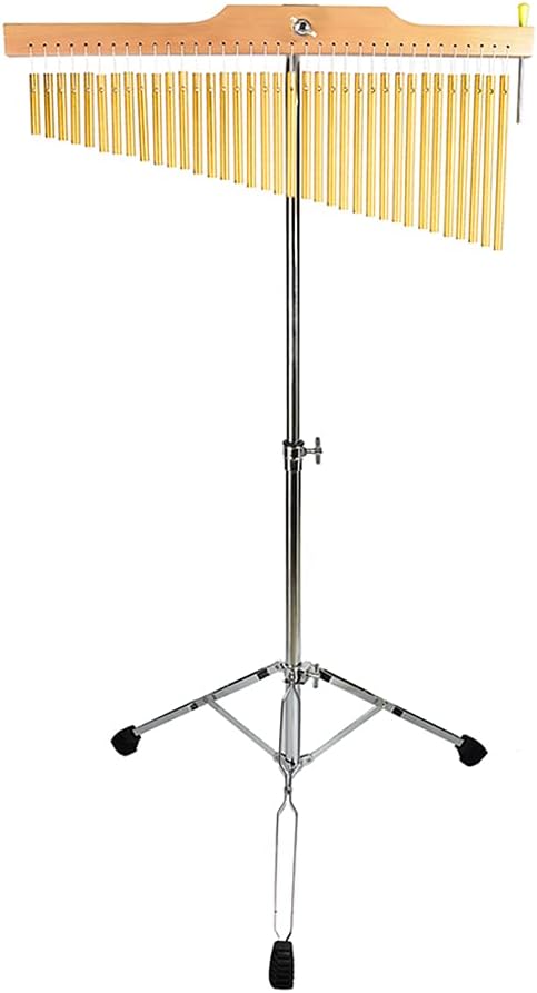 ENNBOM Bar Chimes with Adjustable Stand 25 Note 36 Note Single-row Wind Chime Musical Percussion Instrument (36 Note, Frosted gold)