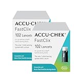 Accu-Chek FastClix Diabetes Lancets for Diabetic Blood Glucose Testing (2 Packs of 102)(Packaging May Vary)