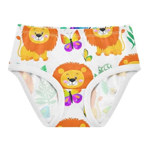Durable Toddler Girls Underwear 2t Cotton Panties for Girl Playful Cute Cartoon Lions White Underpants Briefs