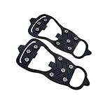 Crampones 8 Teeth Ice Gripper For Shoes Snow Crampons Anti-Slip Hiking Cleats Spikes Traction Floes Stud Grip para Hombre y Mujer(M (Size 35-40))