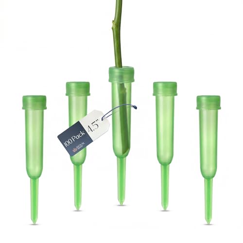 Royal Imports Floral Water Tubes with Caps – 4.5" Green Plastic Flower Vials for Single Stem Roses, Buds, Bouquets – Standard Style, 1/2" Opening – 100 Pack by Royal Imports - Used condition - US$10.55