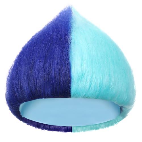 Image of Geyoga 1 Pcs Funny Wig Crazy Hair for Halloween Party,Blue | Funny Colorful Wig Adults Use, Unisex Funky Hairband, Halloween Mardi Gras Cosplay Costume Party Accessories
