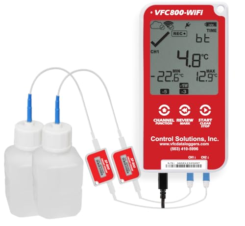 Control Solutions VFC800 Temperature Data Logger (VFC800-WiFi 10Ft Dual Probe)