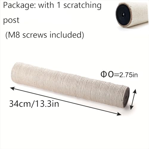 Repuesto para poste rascador para gato de sisal blanco miniatura 4