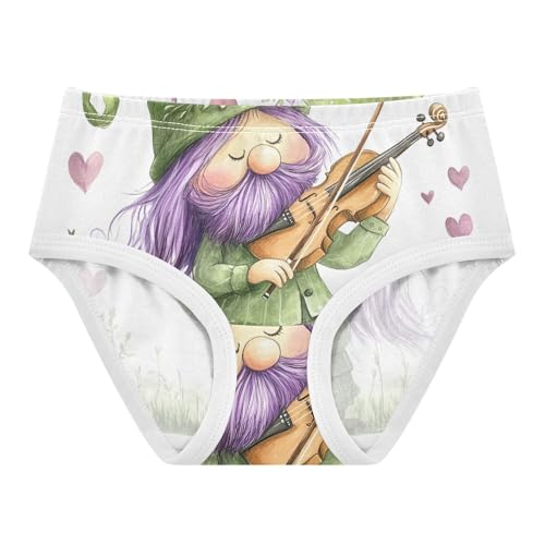 Flower Girls Underwear Toddler 2t Cotton Little Girl Panties Cute Cartoon Gnome Violin White Underpants Briefs