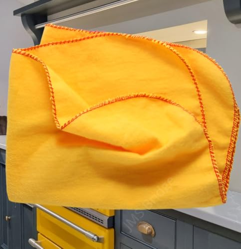 Image of JMS Bridge Yellow Dusters 100% Cotton, Pack of 24, Cleaning Cloths, 25 x 27 cm, Premium Quality, Washable & Reusable Multi-Purpose Cloths for Kitchen, Dusting & Heavy-Duty Polishing