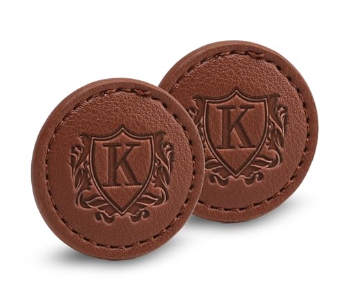 CybGene Golf Ball Markers (Tan, Set of 2) - Golf Gifts for Men - Golf Accessories Leather Golf Markers - K