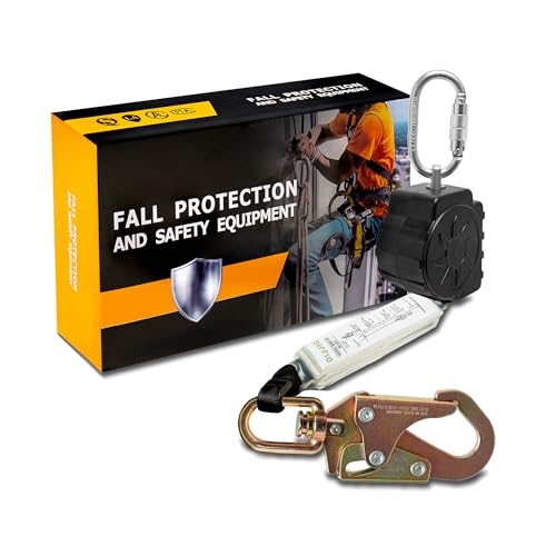 Image of DIJJIG 11FT Fall Protection Retractable Lanyard - Heavy Duty SRL Fall Arrest System, Industrial Safety Lanyard for Roofing & Construction Positioning, ANSI /OSHA Compliant Lifeline(Small Hook)