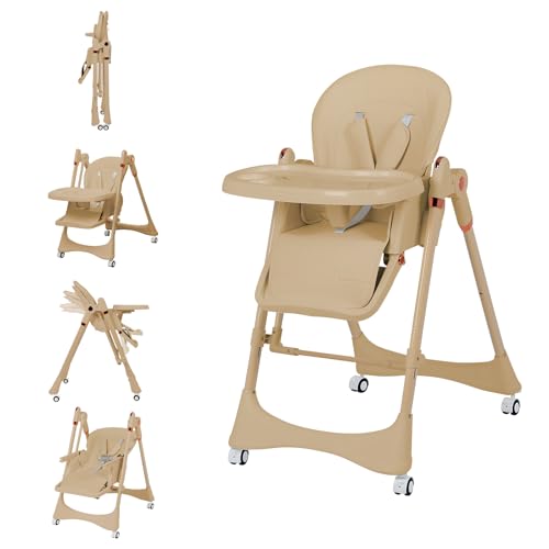 6-in-1 Convertible High Chair with Rocker | Baby High Chair for Newborn to Toddler (0-3 Years) | Adjustable, Foldable & Easy-Clean with Dishwasher...