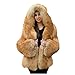 Produktbild SumLeiter Damen Winterjacke mit Kapuze Kunstpelz Pelzmantel Faux Für Pelzjacke Wintermantel warme Plüschjacke elegant Fellmantel Flauschige Fleecejacke Lockere Kunstpelzjacke Teddy Coat Outerwear