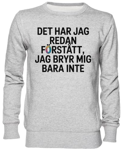 Sweat-shirt unisexe humour suédois en jersey gris doux et résistant pour l'hiver