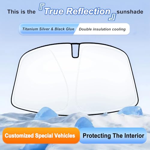 Image of Windshield Sun Shade for 2018-2022 Honda Accord, 310T Thick Polyester Full Coverage Sun Visor, Foldable Heat Block UV Protection