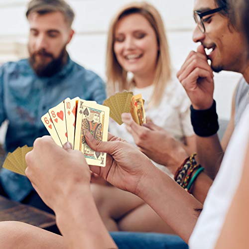 Spielkarten Wasserfeste Pokerkarten Spiel Playing Cards für Familienparty 2 Stück (Goldfolie & Silberfolie) – Bild 3