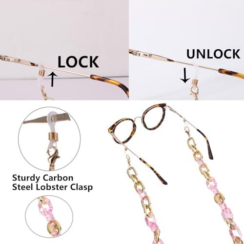Image of Acrylic Glasses Chain Holder for Women Sunglasses Lanyard Necklace Decorative Chain Eyewear Retainer Eyeglass Strap