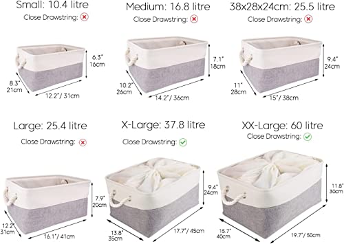 Mangata Small Storage Box set of 4, Foldable Fabric Storage Baskets with Handles for Cupboards Wardrobe, Shelves, Clothes - Image 2