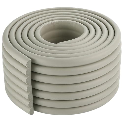 CREATCABIN 6.56 Ft Edge Protector Grey Anti-Collision Strip Edge Safety Bumpers Edge Guards Padding with Adhesive Extra-Wide Soft Rubber Foam Padding Furniture Desk Edge Cushion Wall Corner Covers