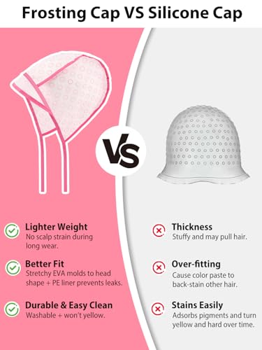 YOOVR 19PCS Hair Bleach Highlighting Kit with Hair Dye Brush and Bowl Set Color Whisk, Highlight Frosting Cap with Hook, Disposable Gloves Capes, Home Use Salon Tools for Hair Bleaching Coloring Dying