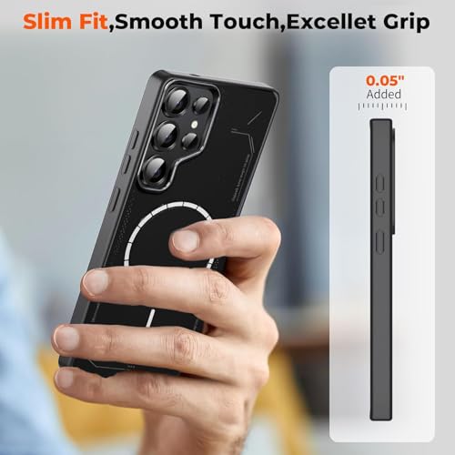 Image of DIZORO Premium Magnetic Case for Samsung S24 Ultra, [Military Grade Drop Protection][Fit for MagSafe], Slim Anti-Fingerprint & Soft Touch Full Body Protective Cover for Samsung S24 Ultra (Black)