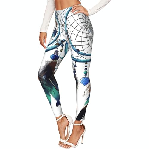 Native American Dream Catcher Leggings for Women High Waisted Soft Yoga Pants Tummy Control Workout Running Yoga Leggings Black