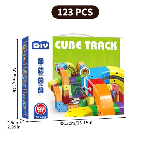 Purova Clickrail Electric Train Set, Bausteine Schienen Set mit Elektro Drehbahn Zug, BAU Spielzeug Zugschienen… – Ansicht 2