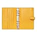 Filofax Finsbury Organizer, Personal Size, Mustard - Traditional Grained Leather, Six Rings, Week-to-View Calendar Diary, Multilingual, 2025 (C022620-25)