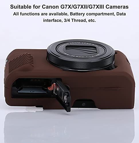 Funda de silicona para Canon G7X y G7X Mark II color café miniatura 3