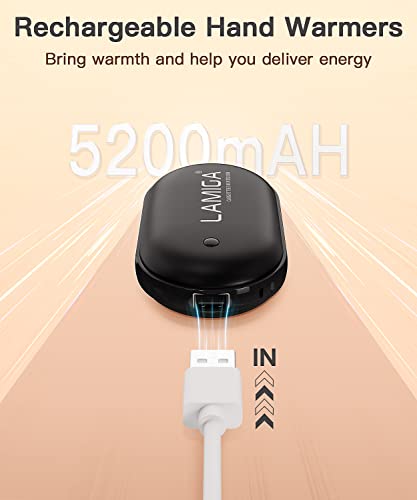 image for LAMIGA Hand Warmers Rechargeable,Electric Hand Warmer Reusable,5200mAh