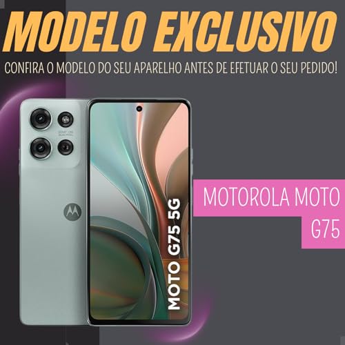GL CASES Kit Capa Case Compatível Capinha Para Motorola Moto G75 Anti Impacto Reforçada Silicone Tra