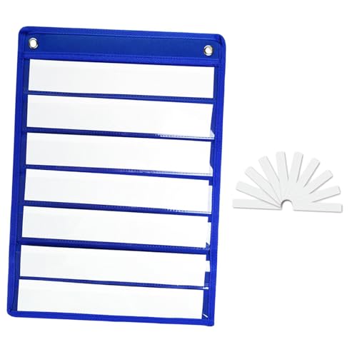 Póster de bolsillo azul con imanes y tarjetas reutilizables para niños 7