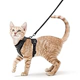 Cat Harness and Leash Set for Walking, Escape Proof with 59 inches Leash - Adjustable Soft Vest Harnesses for Small Medium Cats, Cat Leash Harness with Reflective Strips & 1 Metal Leash Ring