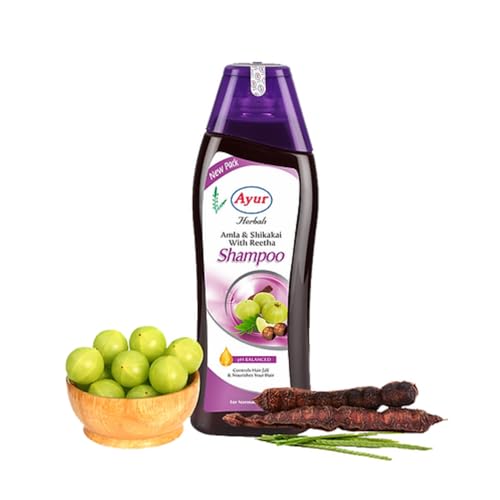 Aayur Herbal Amla & Shikakai with Reetha Shampoo, Paraben-Free, Gentle Cleanser for All Hair Types, 16.91 fl.oz. image 2