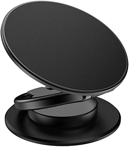 MonIdea Phone Ring Holder, Phone Grip Holder Finger Kickstand, Foldable & Adjustable Metal Cell Phone Rings Gripper Stand Work with Magnetic Car Mount for iPhone Samsung & Other Cellphones - Black