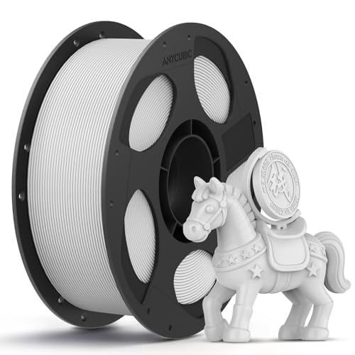 ANYCUBIC PLA Filament 1,75mm, Refill PLA und Spool Kit, 3D Drucker Filament PLA, Vakuumverpackung, Intelligente Identifikation, 1KG Hellgrau