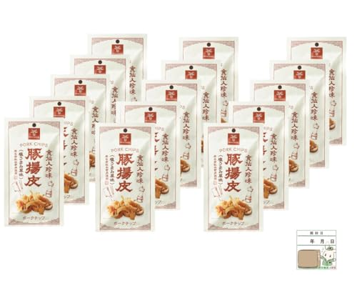 山野井 食仙人珍味 豚揚皮 < ポークチップ > 18g MYN開封日ステッカー (15袋入り)