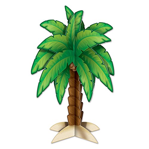 Beistle, Green/Brown/Tan 54713 3-D Palm Tree Centerpiece, 11.75'