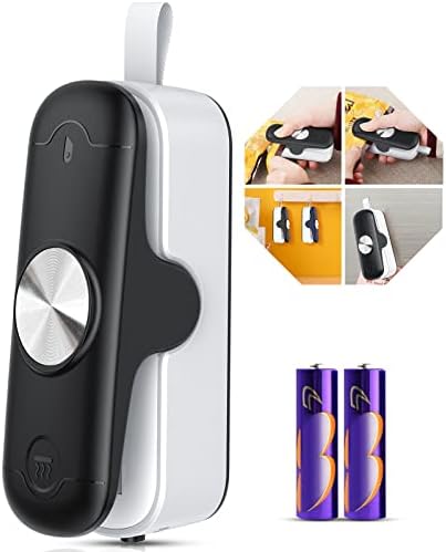 FEPPO 2 in 1 Bag Sealer, Heat Sealer with Cutter, Portable Mini Sealing Machine Kitchen Gadget For Chip/ Plastic Bags Food Storage (Battery Included)