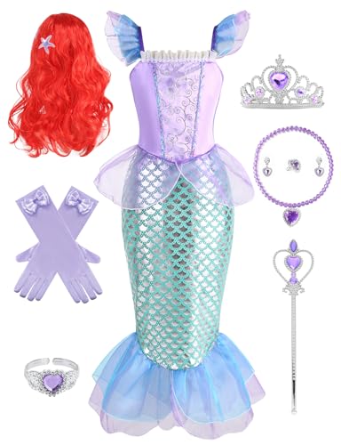 RELARLiYA Disfraz de princesa para niñas, vestido de princesa para cosplay, cumpleaños, Halloween, Navidad, 3-4T