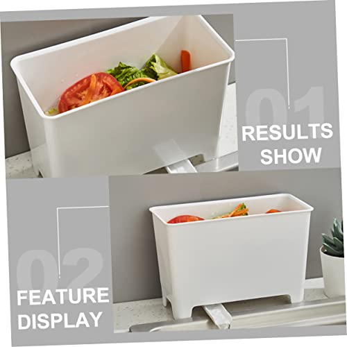 Caneca de basura rectangular blanca para cocina 2 pcs miniatura 3