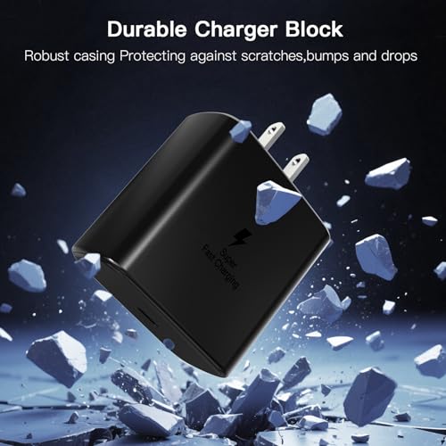 Image of 45W Samsung Super Fast Charger Block, 2Pack Type C Fast Charging Block with 3FT 6FT USB C Charger Cable Compatible with Samsung Galaxy S24 S23 S22 S21 Ultra /S20 /S20 Ultra /Note 20 Ultra