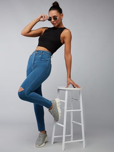 Image of Dolce Crudo Distressed High Rise Skinny Jeans for Women