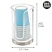 mDesign Plastic Small Compact Disposable Paper Cup Dispenser, Mouthwash Rinsing Cups Storage Holder for Bathroom Vanity Countertops, Makeup Table, Powder Room, Lumiere Collection, Clear/Brushed Chrome
