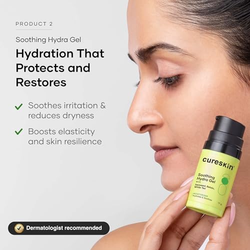 Image of Cureskin 3-in-1 Skin Radiance Kit | Under Eye Gel + Vitamin Boost D-Tan Mask + Soothing Hydration Gel