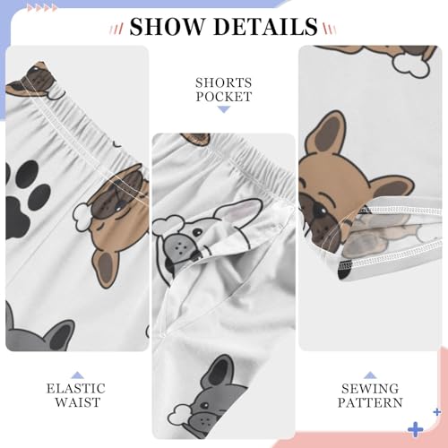 Boys' Pants Dog French Bulldog Pug Dog Paw Long Bottoms Jogger Pants Elastic Waist Trousers with Pockets S-XL4