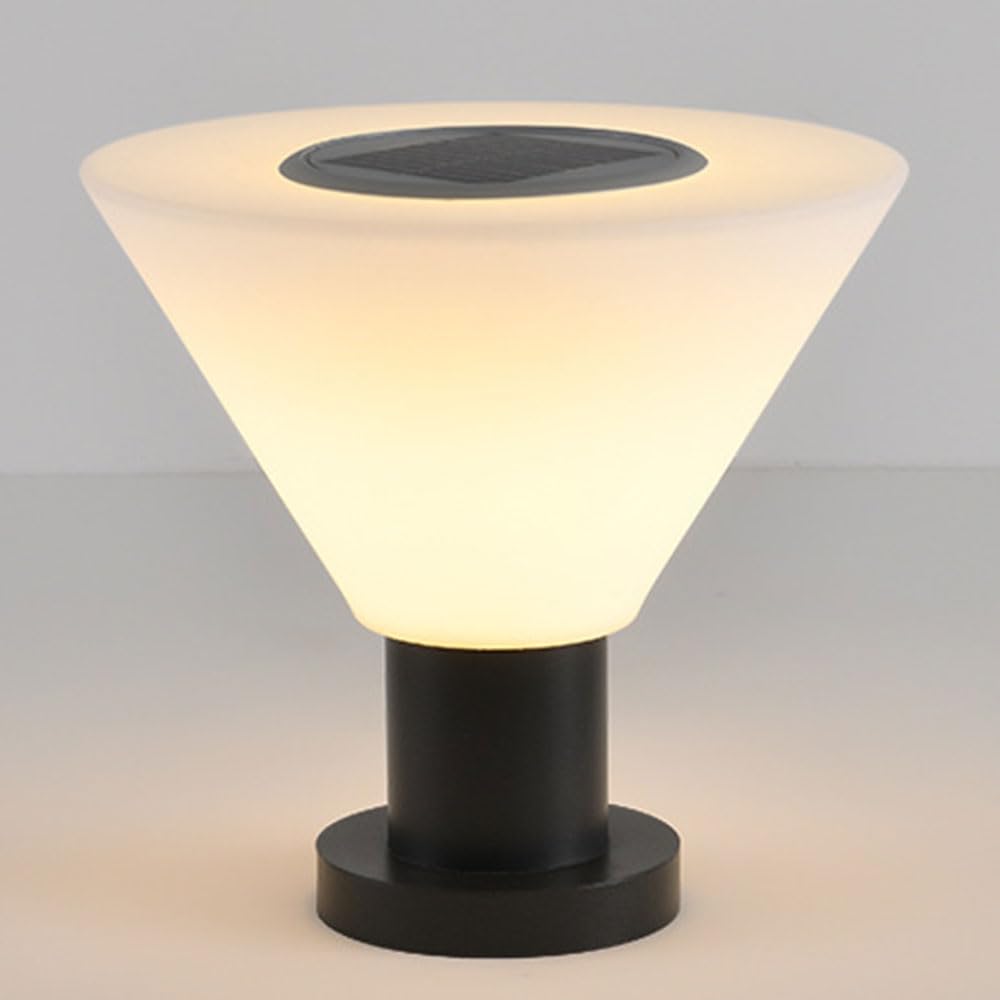 Nowoczesna lampa solarna ze stali nierdzewnej IP54 do użytku na zewnątrz, oświetlenie ogrodowe i tarasowe, czarna matowa, 110-240 V przewodowa latarnia solarna do tarasu/kamienia/ogrodzenia