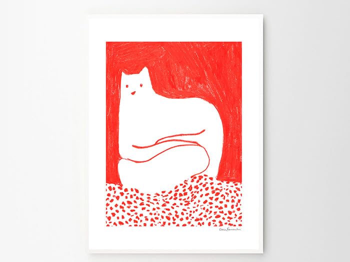 Amazon.co.jp: THE POSTER CLUB ポスタークラブ Cat in Red (50×70cm