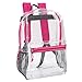Trail maker Clear Backpack With Reinforced Straps & Front Accessory Pocket - Perfect for School, Security, & Sporting Events (Pink)